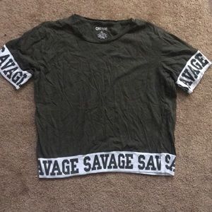 Navy green savage T-shirt